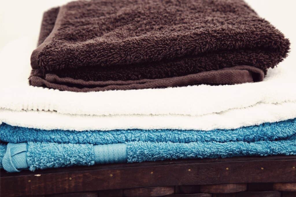 Stack of towels for wrapping fragile items